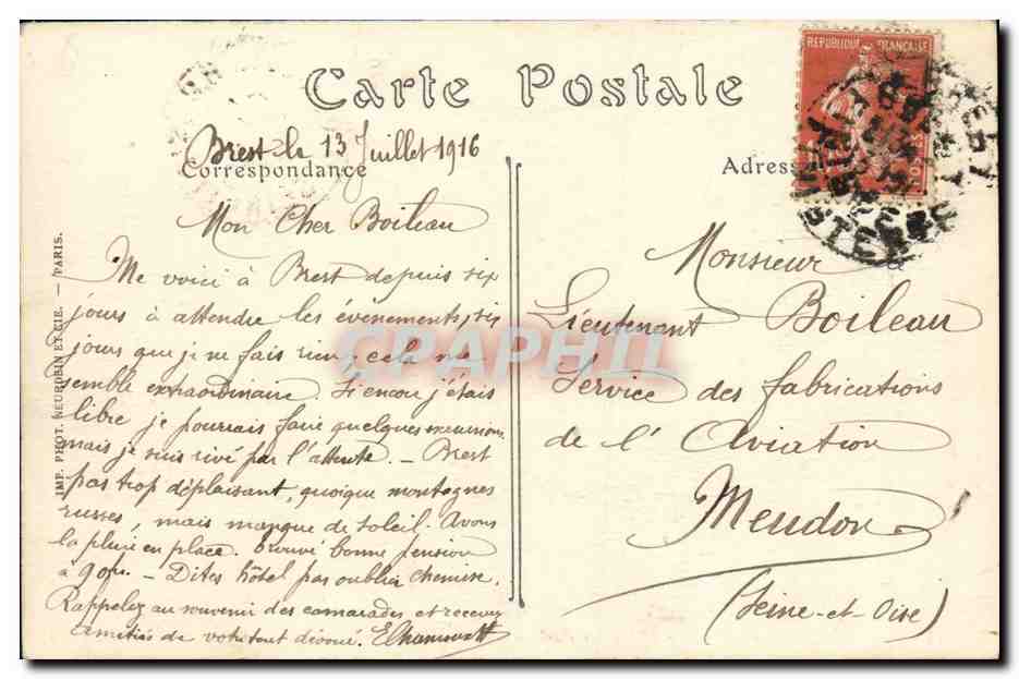 CPA Bateau Guerre Brest L Arriere Port La Gloire Croiseur Cuirasse — Verso
