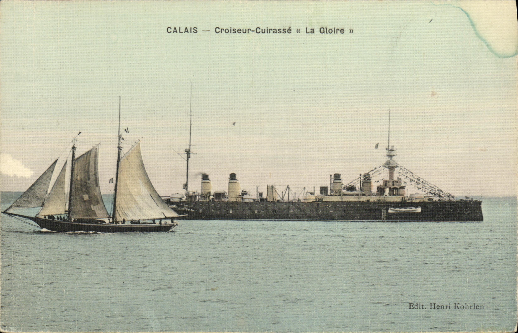 CPA Bateau Guerre Calais Croiseur Cuirasse la Gloire