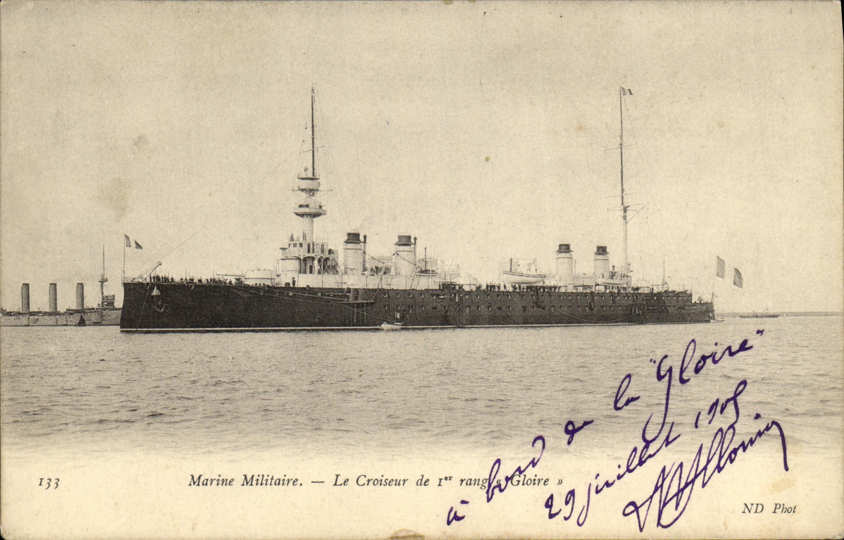 Marine Militaire — Le Croiseur de 1er rang « Gloire » — ND Phot, n°133