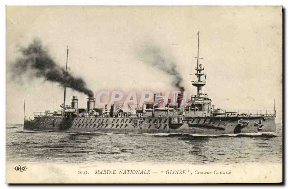 CPA Bateau Guerre Marine Nationale Gloire Croiseur Cuirasse