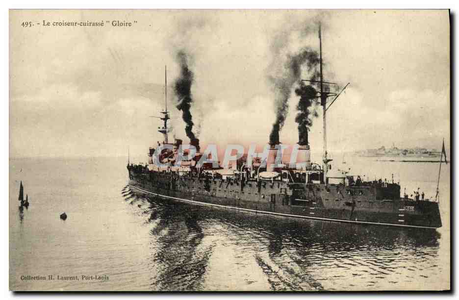 Le croiseur-cuirassé "Gloire" — Port-Louis — Collection H. Laurent