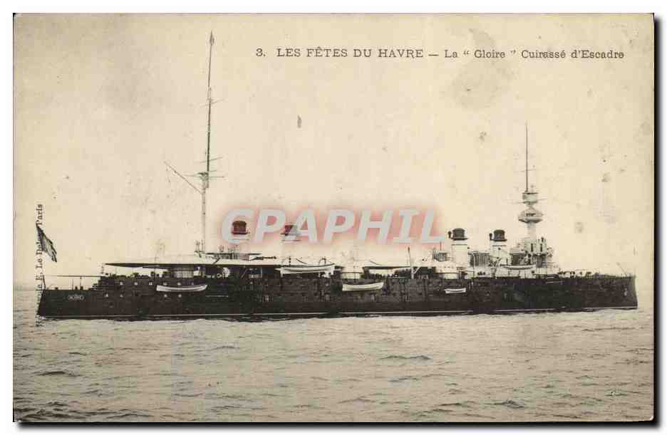 Die Feierlichkeiten in Le Havre — Das "Gloire" Schlachtschiff der Flotte — Verlag Le Parisien, Nr. 3