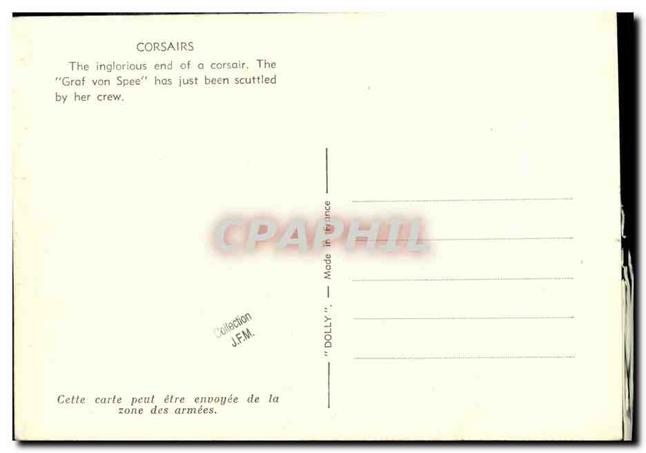 CPA Bateau Guerre Les Corsaires La fin sans gloire d un corsaire Le Graf Von Spee vient de se saborder — Verso