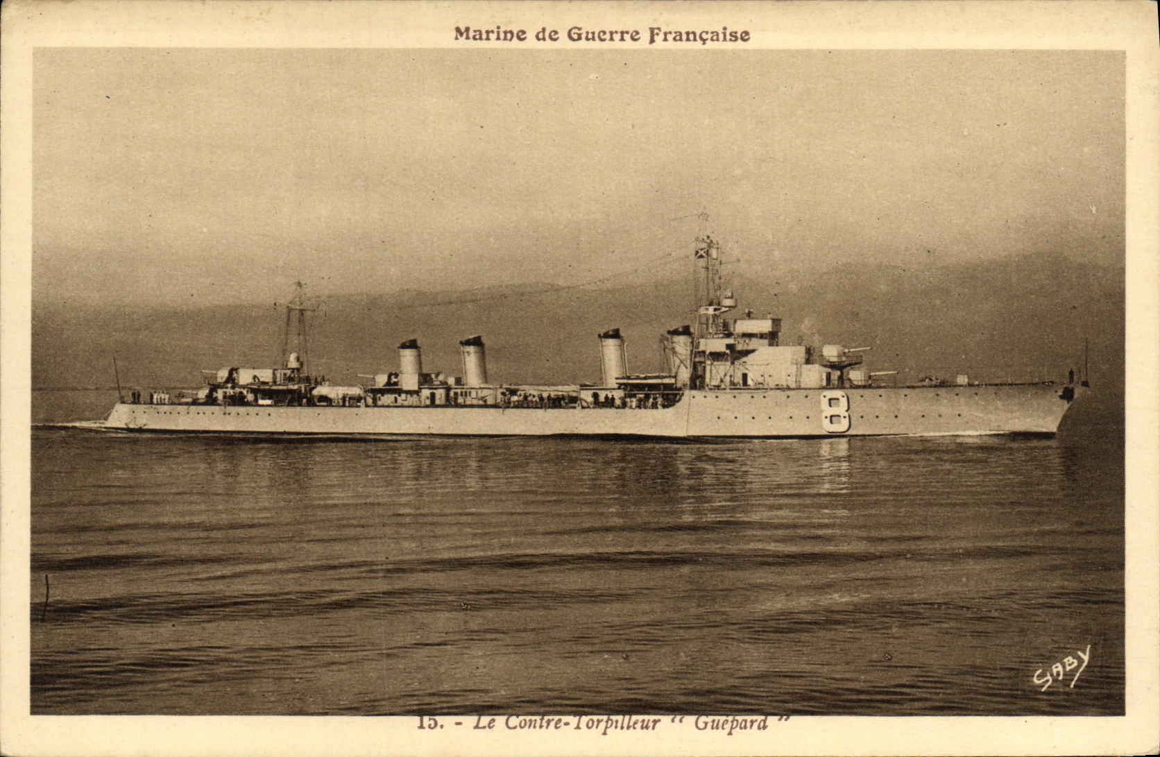 CPA Bateau Guerre Marine de Guerre Francaise Le contre torpilleur Guepard