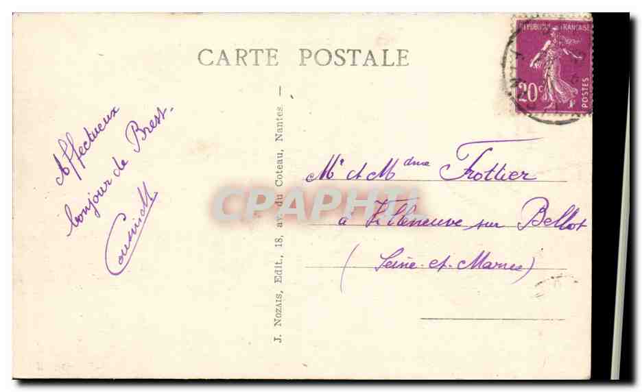 Croiseur de la Marine de Guerre Française — « Guépard » — J. Nozais, Édit., Nantes — Verso