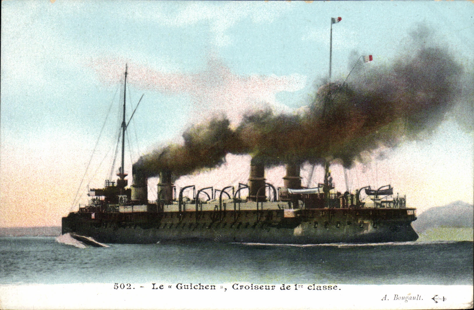 CPA Bateau Guerre Le Guichen Croiseur de 1ere Classe