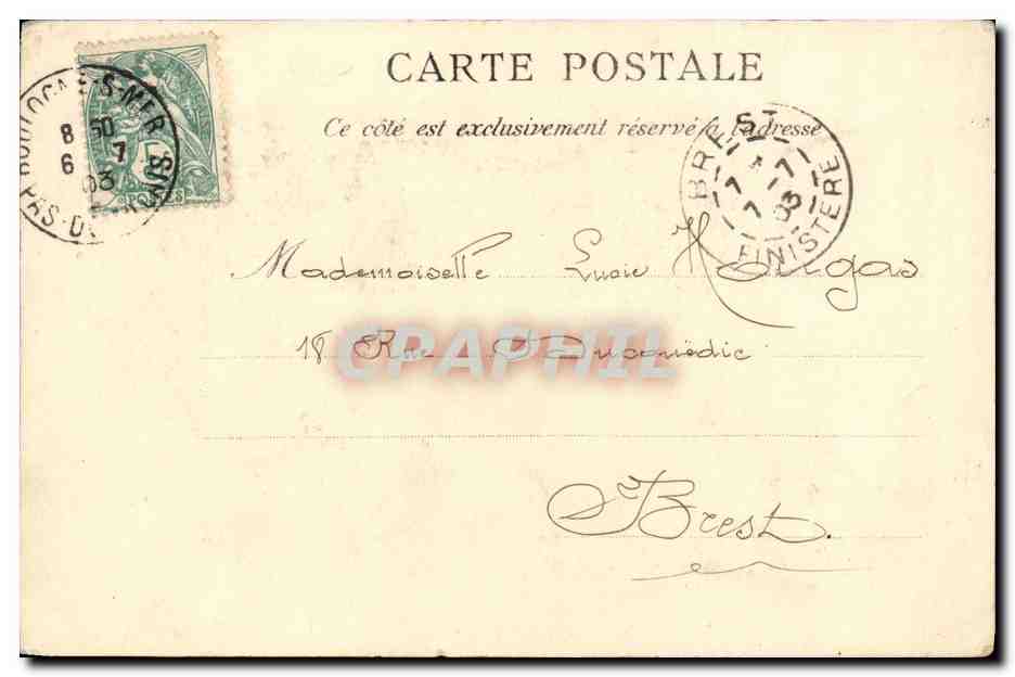 CPA Bateau Guerre Le Guichen Croiseur de 1ere Classe — Verso