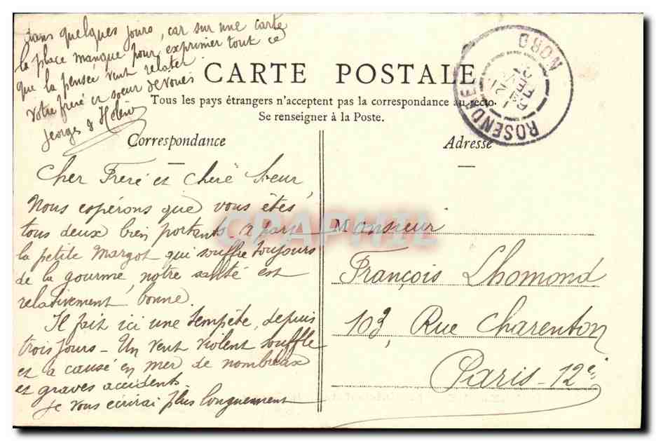 Dunkerque — Le Guichen dans le Bassin — Ruët, frères photo-éditeurs, Dunkerque — Reverso