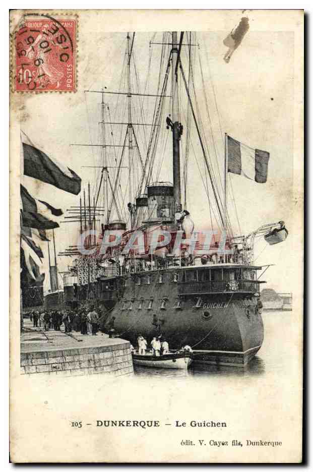 CPA Bateau Guerre Dunkerque Le Guichen 