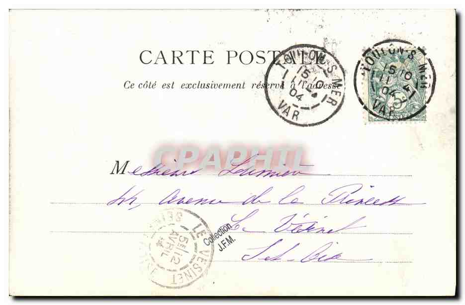 CPA Bateau Guerre Marine Militaire Franceise Hallebarde Torpilleur de Haute Mer — Verso