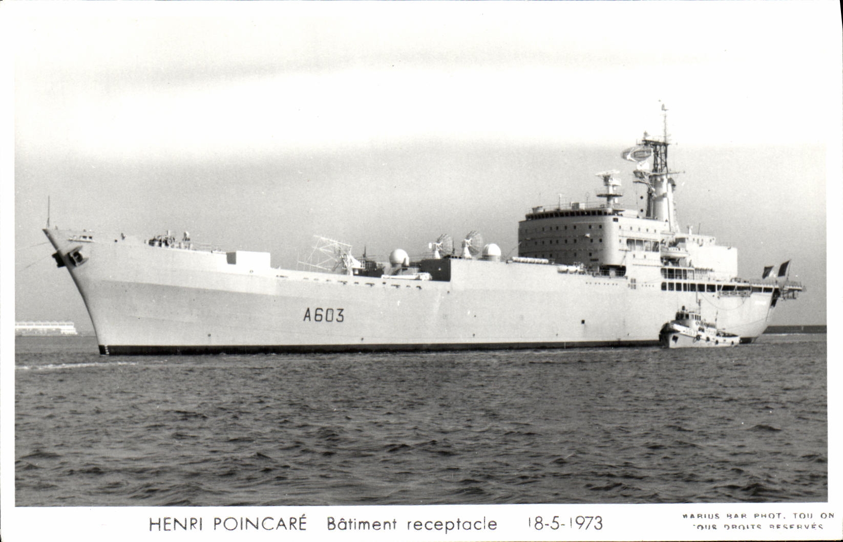 CPM Bateau Guerre Henri Poincare Batiment Receptacle 1973