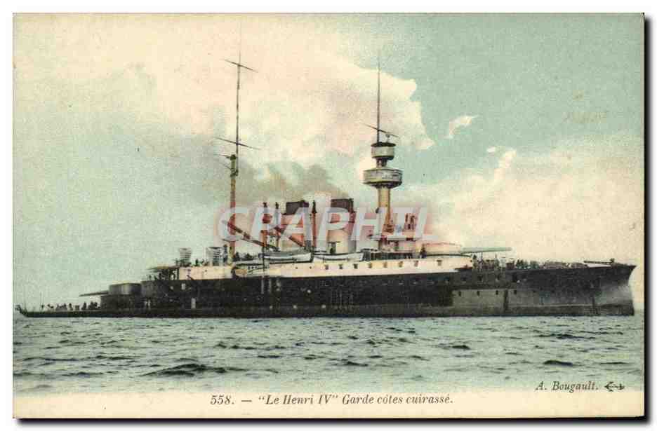 CPA Bateau Guerre Le Henri IV Garde Cotes Cuirasse