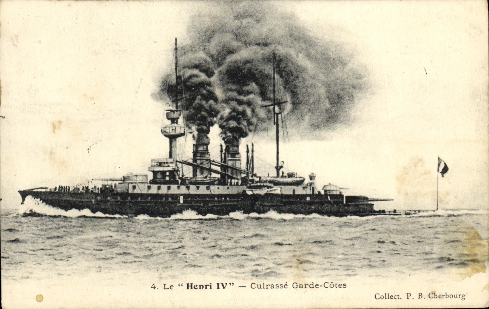 Le "Henri IV" — Cuirassé Garde-Côtes — Collect. P. B. Cherbourg