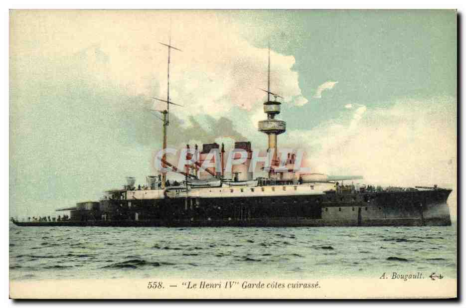 CPA Bateau Guerre Le Henri IV Garde Cotes Cuirasse