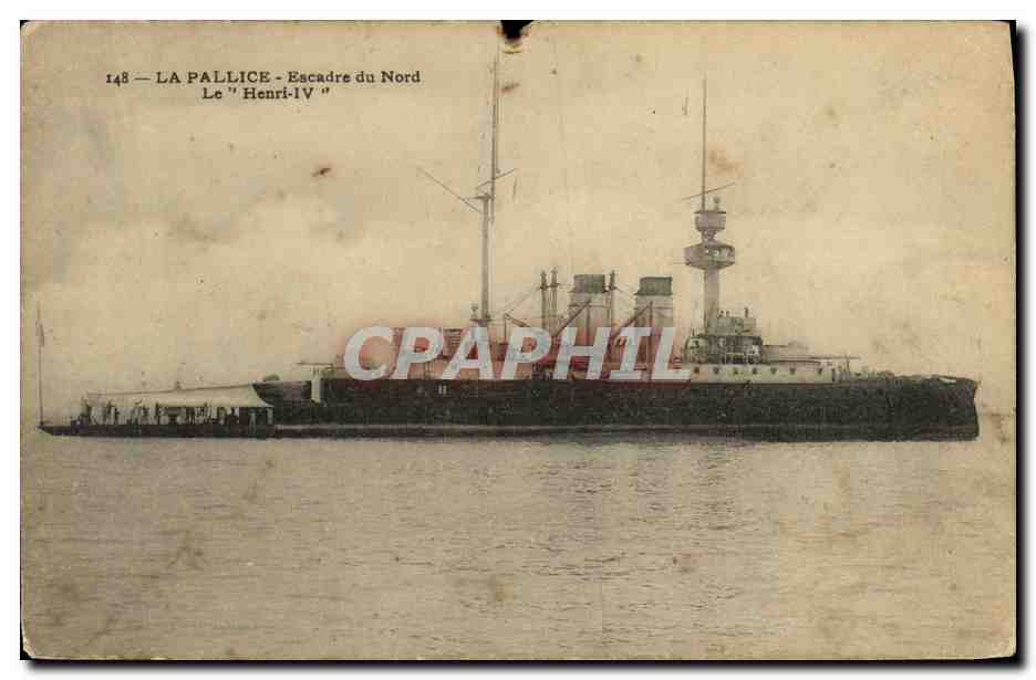CPA Bateau Guerre La Pallice Esacade du Nord Le Henri IV