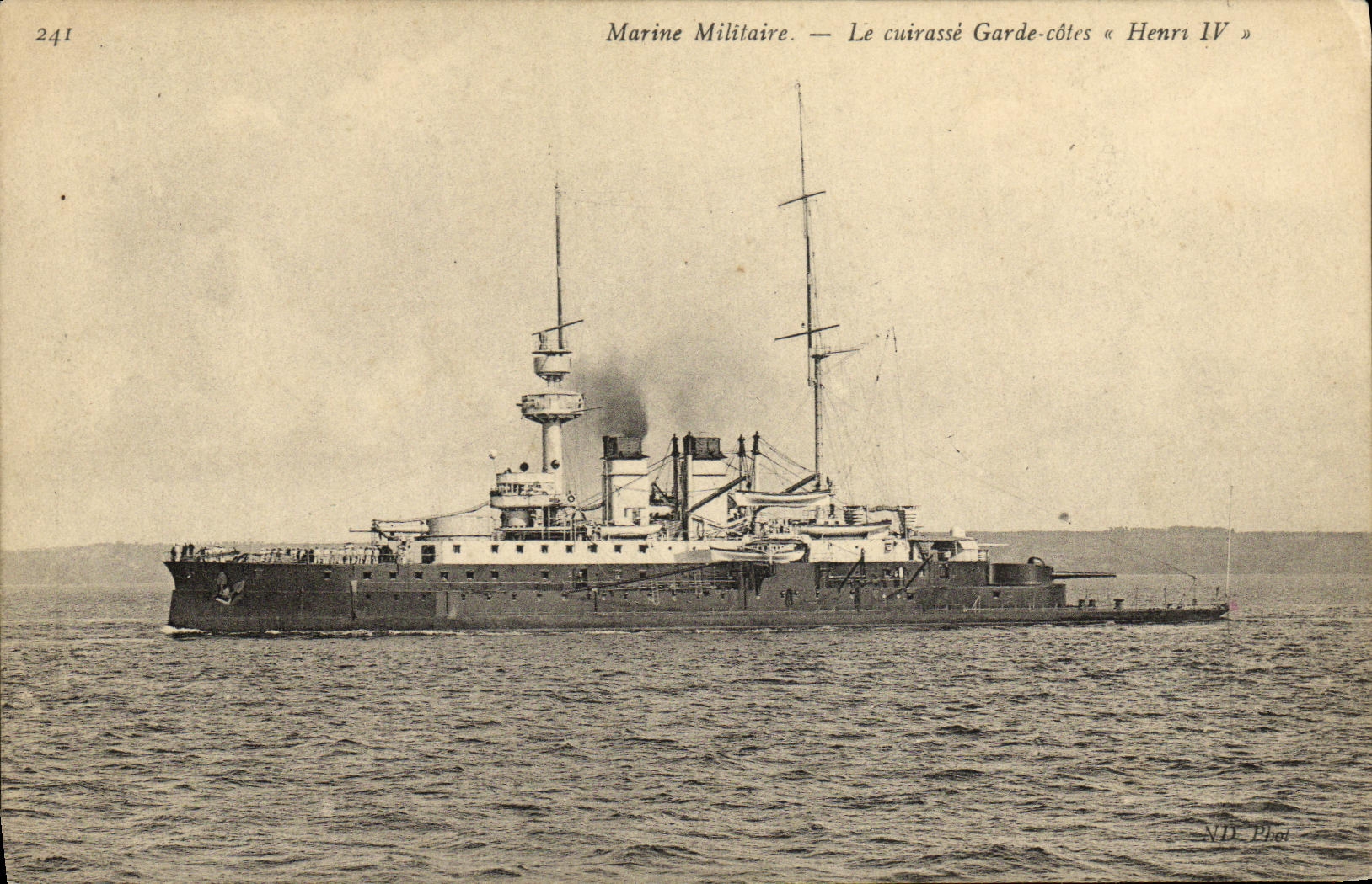Marine Militaire — Le cuirassé Garde-côtes « Henri IV » — ND. Phot