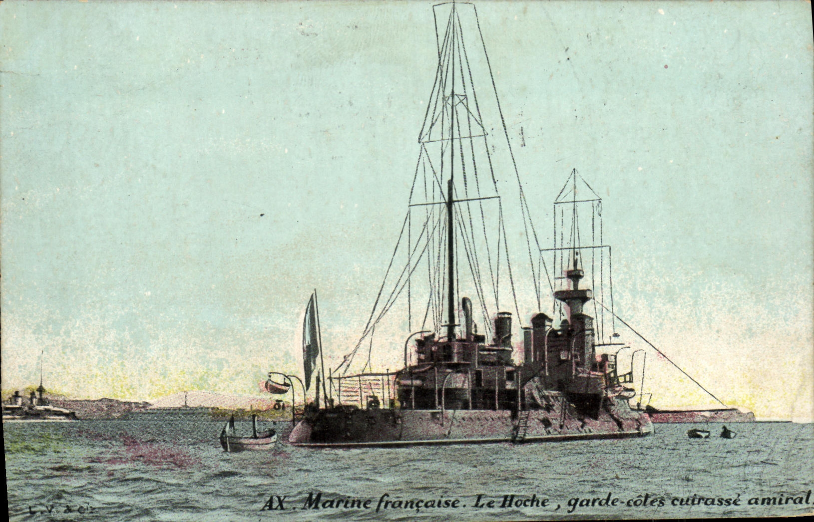 Le Hoche, garde-côtes cuirassé amiral — Marine française — L.V. & Co