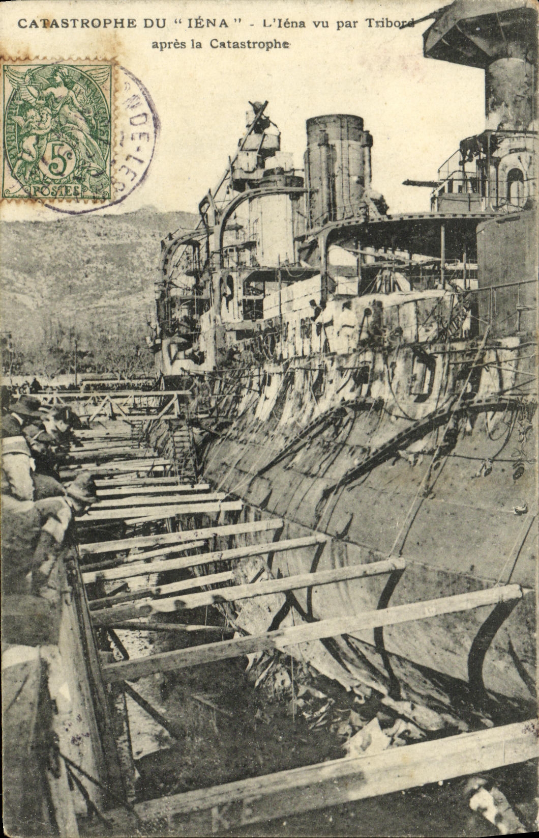 Catastrophe du "Iéna" - L'Iéna vu par Tribord après la Catastrophe — Ateliers de Phototypie Giverné, Marseille