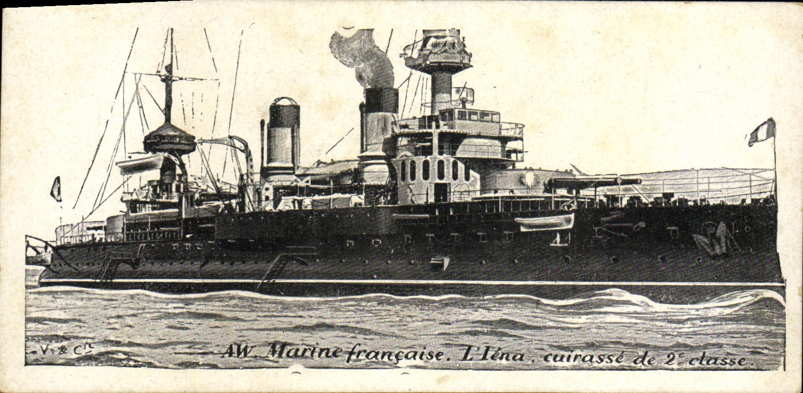 L'Éna — cuirassé de 2e classe — Marine française — éditeur V. & C.°