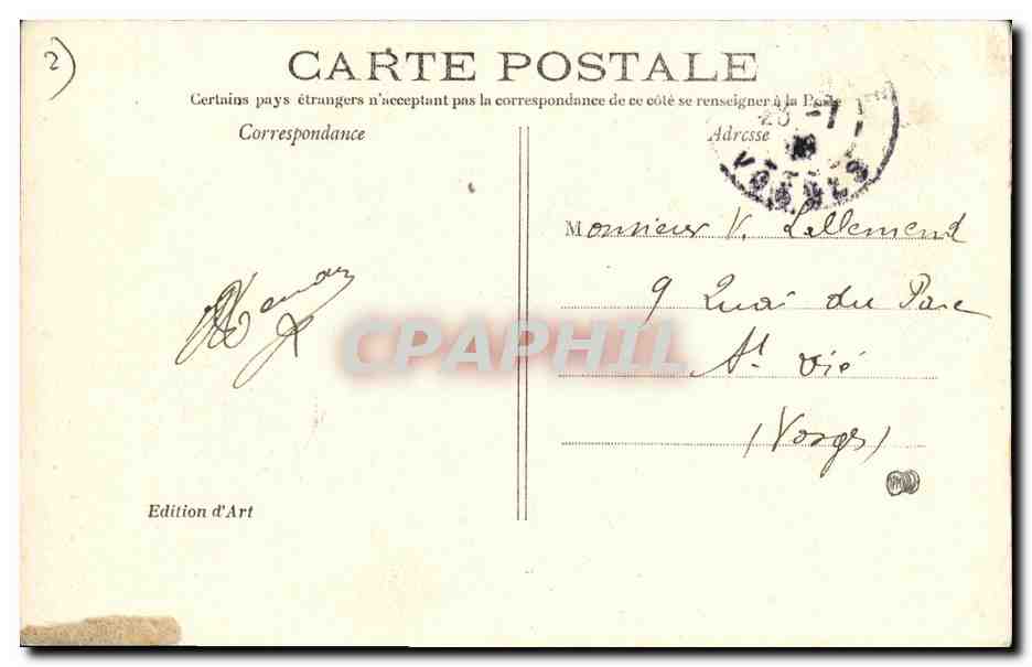 Manœuvre d'un Canon de 100 m/m — Document pris à bord de l'Iéna avant l'explosion du 12 Mars 1907 — Pl. d'Armes Toulon — Verso