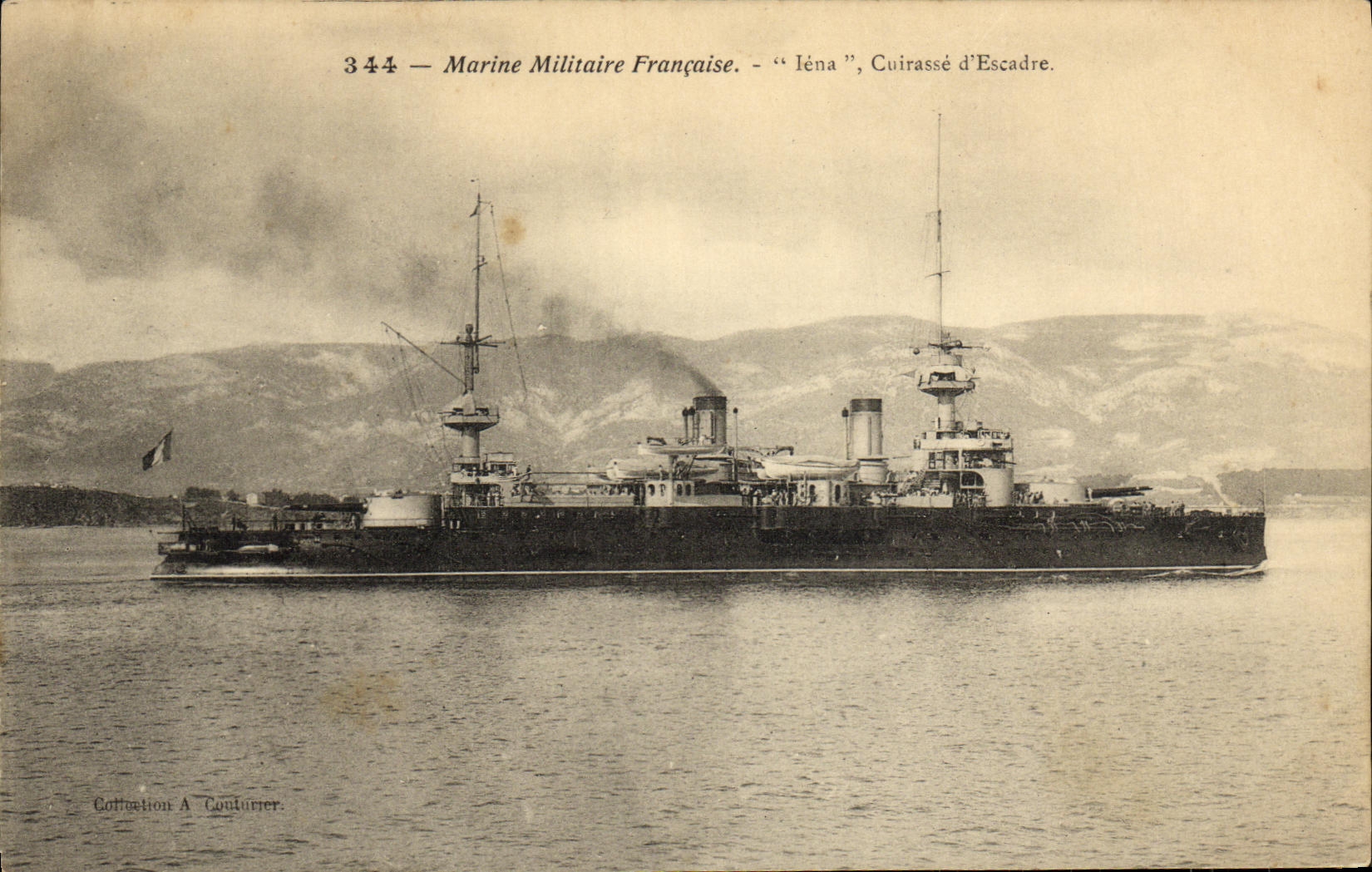 CPA Bateau Guerre Marine Militaire Francaise Iena Cuirasse d Escadre