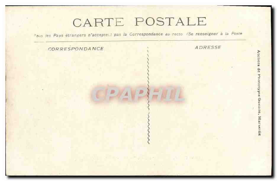 Catastrophe du "Iéna" — Dans l'Attente du Désile — Atelier de Phototype Gueuze, Marseille — Verso
