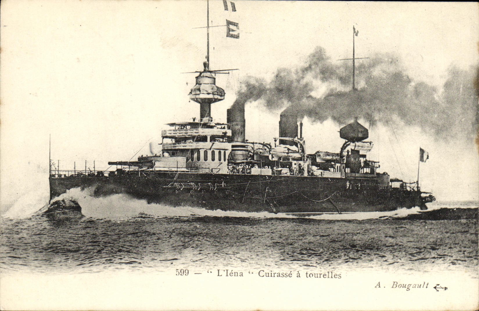 CPA L Iena Cuirasse a Tourelles Bateau