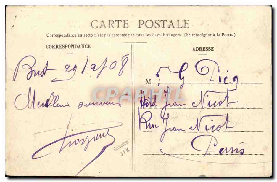 Le Cuirassé d'Escadre Léna — détruit à Toulon le 12 Mars 1907 — éditeur Laurent, n° 2604 — Verso