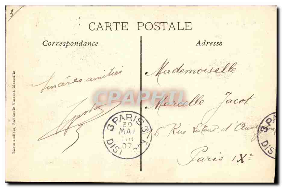 Toulon — Catastrophe du Cuirassé Iéna 12 Mars 1907 — Éditeur Cl J Félix, n° 152 — Verso
