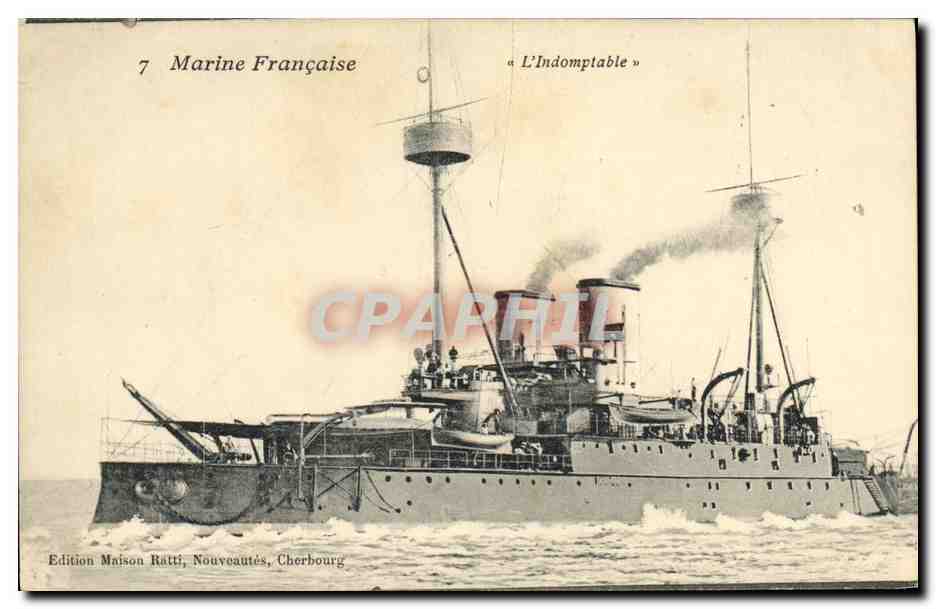 CPA Bateau Guerre Marine Francaise L Inomptable 
