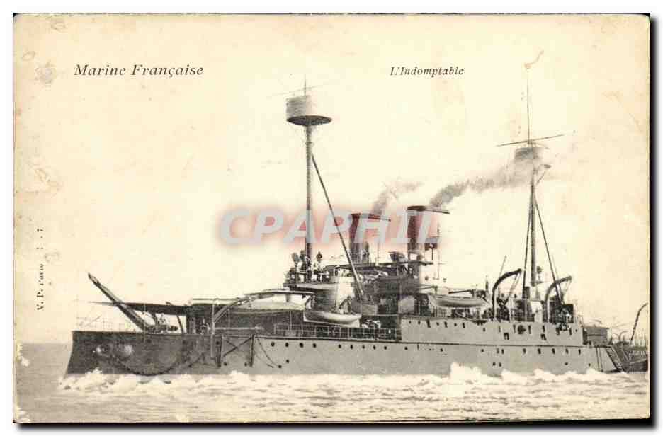 CPA Bateau Guerre Marine Francaise L Indomptable
