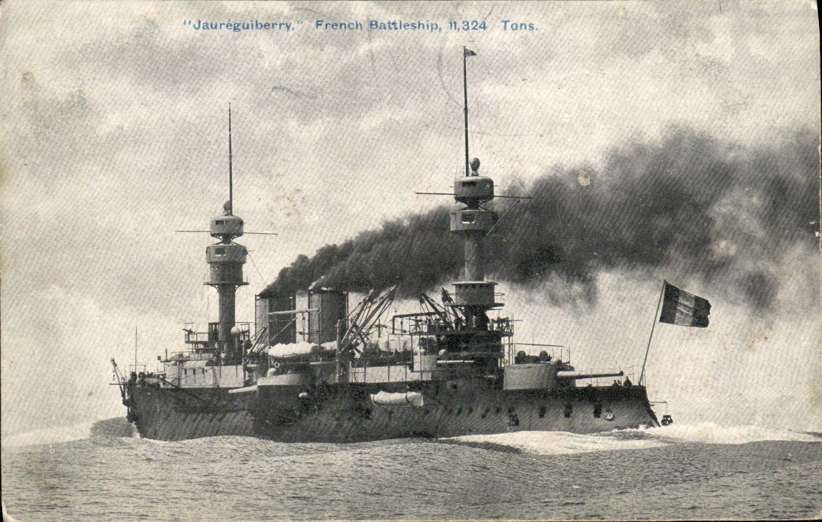 Bateau de guerre français "Jauréguiberry" — 11,324 Tons — éditeur Gale & Polden, Ltd.