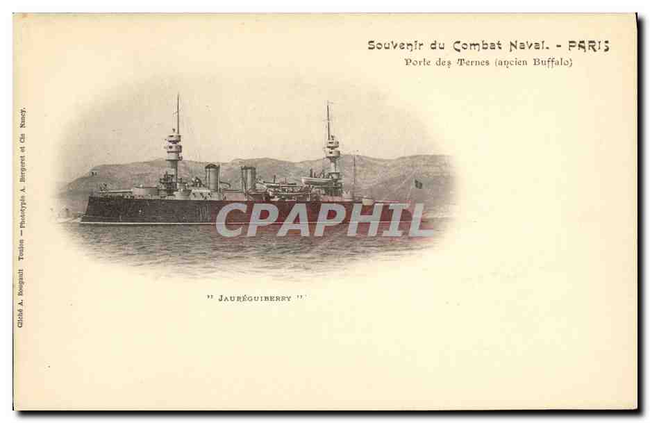 Porte des Ternes (ancien Buffalo) — Souvenir du Combat Naval — Paris — Gild A. Bouguini, Phototypie A. Bergeret et Cie, Nancy
