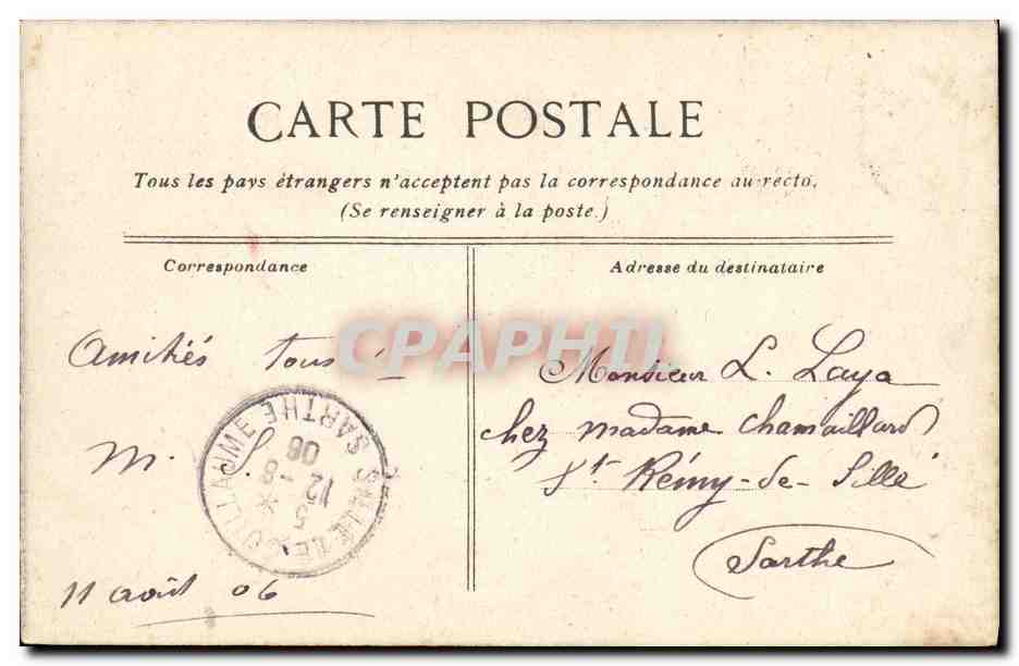 CPA Bateau Guerre Le Jaureguiberry — Verso