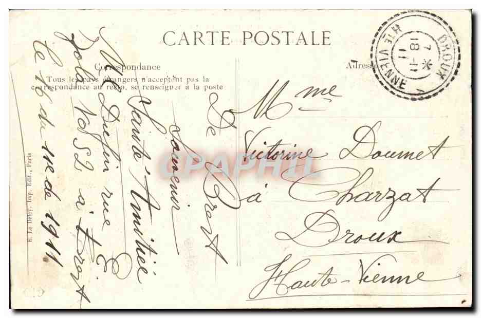 CPA Bateau Guerre Lancement du Curiasse Jean Bart Ministre de la Marine Delcasse Brest  — Verso