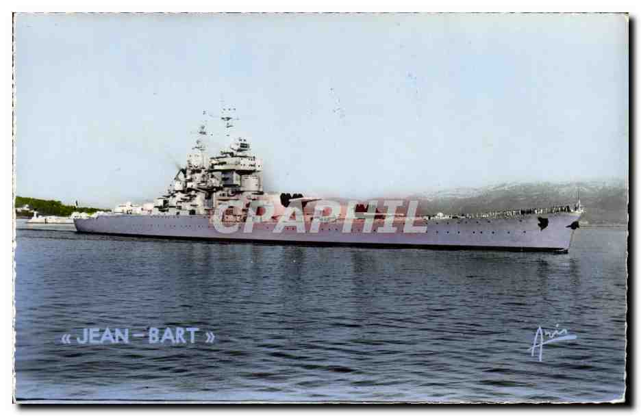 CPA Bateau Guerre Jean Bart Cote d Azur Toulon Le Jean Bart Batiment de Ligne