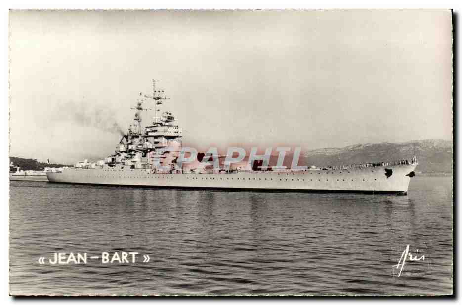 CPA Bateau Guerre Jean Bart Cote d Azur Toulon Le Jean Bart Batiment de Ligne