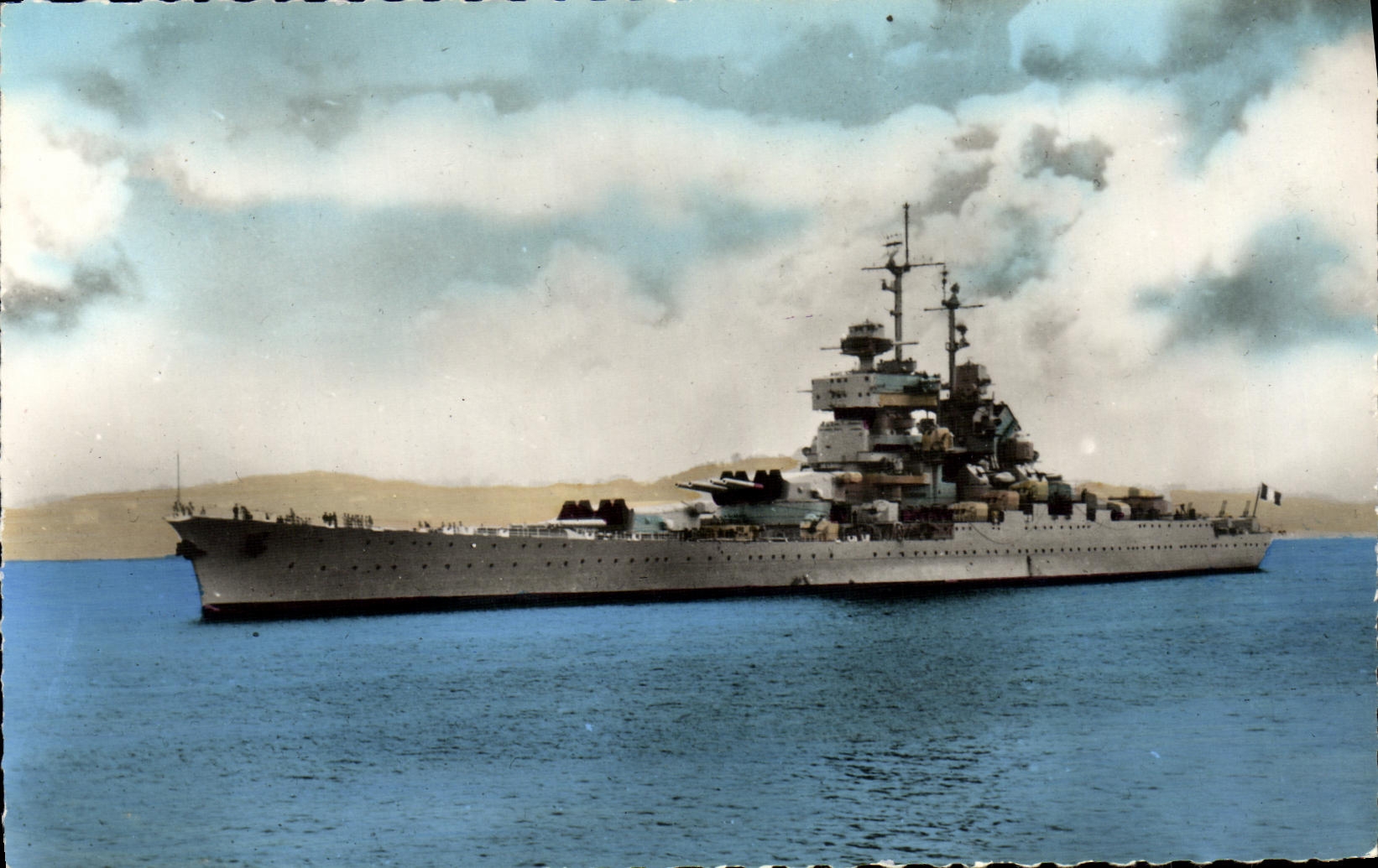 CPM Bateau Guerre Le Cuirasse Jean Bart dans la rade de Toulon 