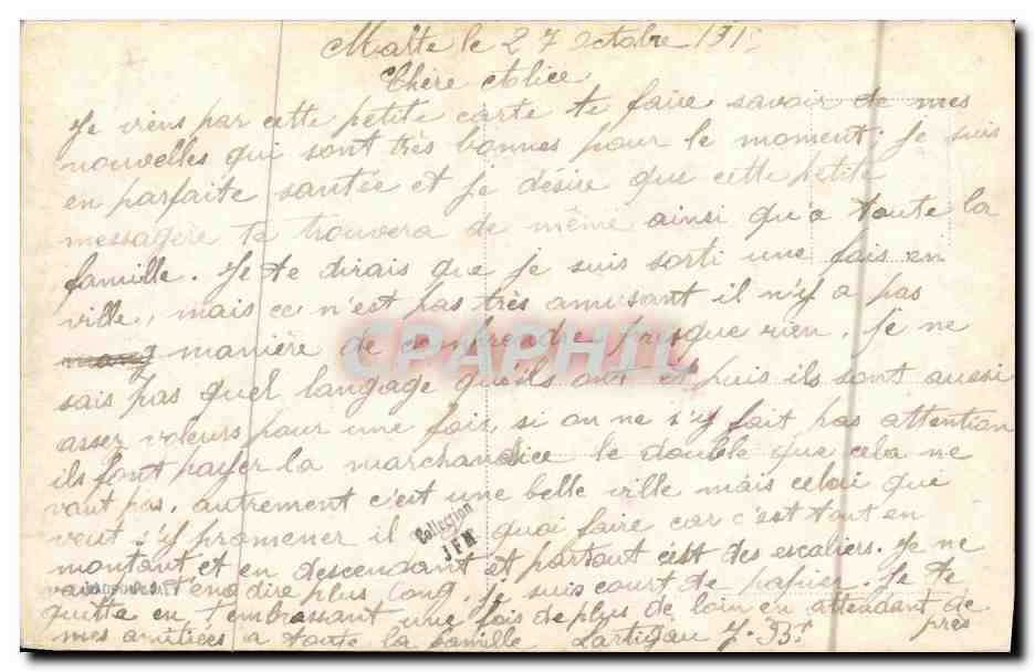 CPA Bateau Guerre Jean Bart — Verso