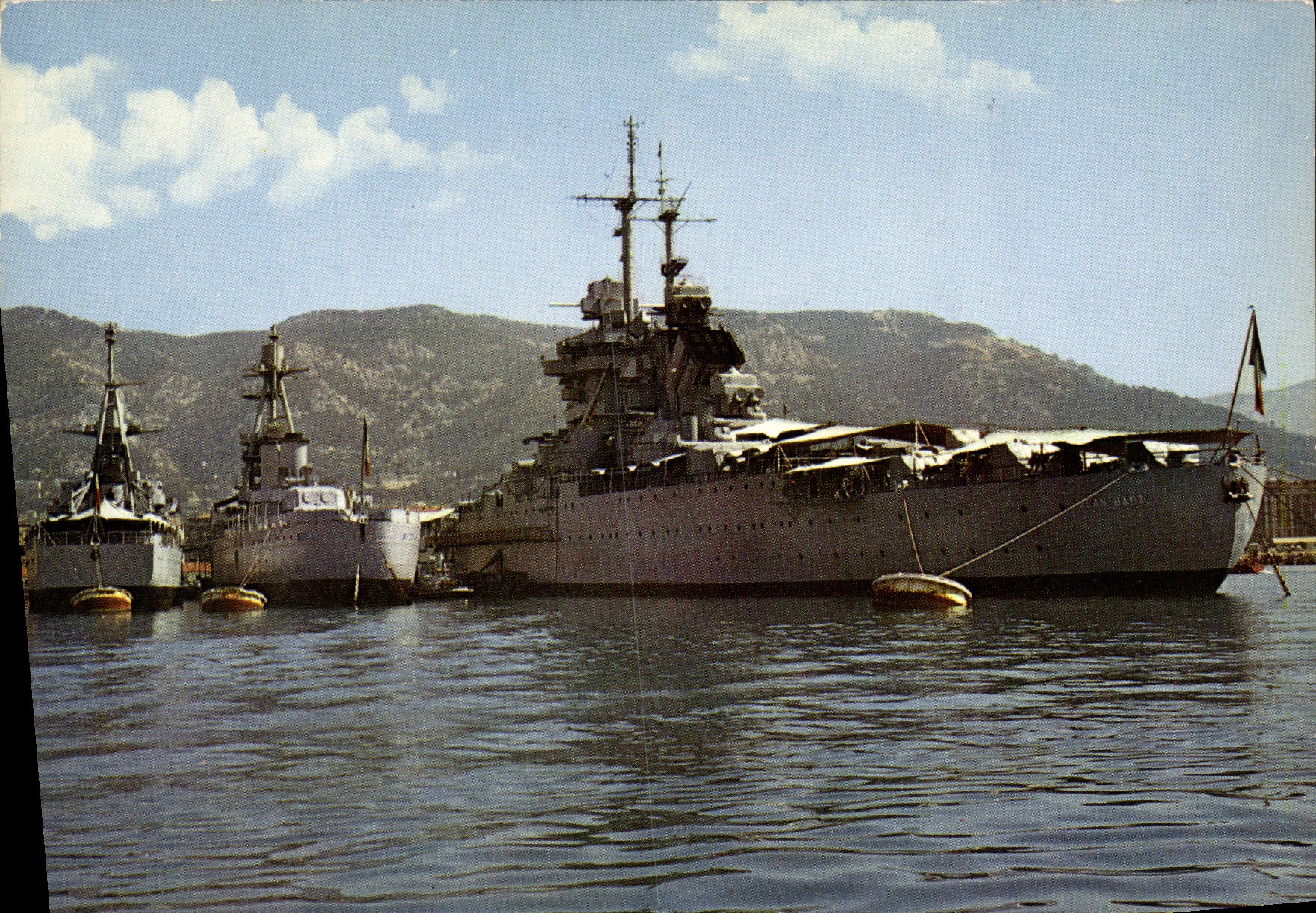 CPM Bateau Guerre Toulon Le Jean Bart Parmi les Batiments de Guerre
