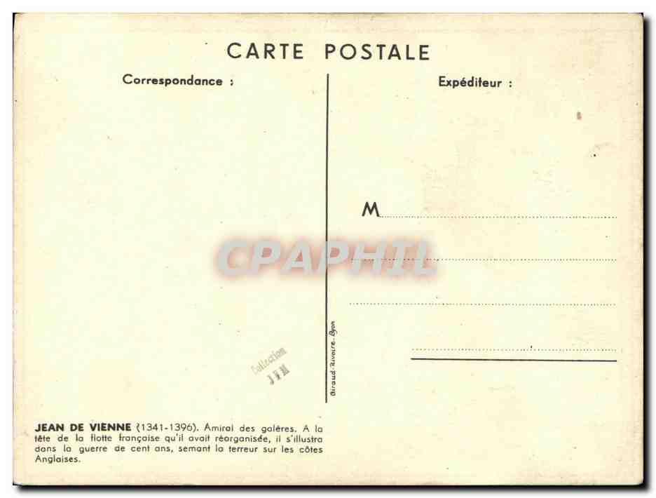 CPM Bateau Jean de Vienne Croiseur  — Verso