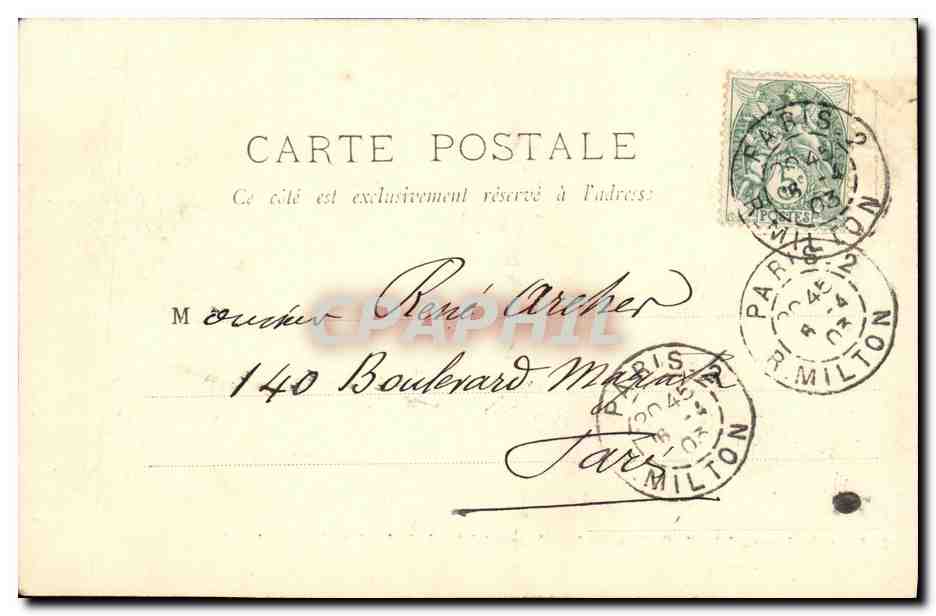 Le Jeanne-d'Arc, Croiseur-enrassé, ayant à bord M. Loubet, Président de la République française, pendant son voyage en Algérie et Tunisie (avril 1903) — A. Bongault — n° 523 — Reverso