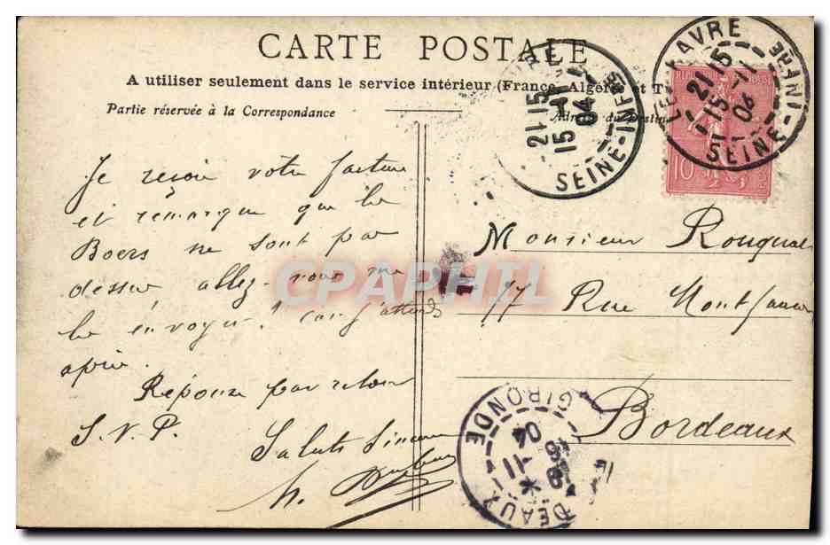 CPA Bateau Marine militaire Jeanne d arc Croiseur Cuirasse chocolat Klaus  — Verso