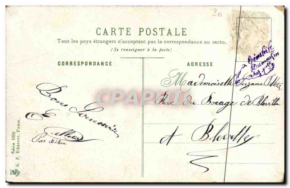 Giovanna d'Arco — incrociatore corazzato — K. E. Editori, Parigi, Serie 1050 — Verso