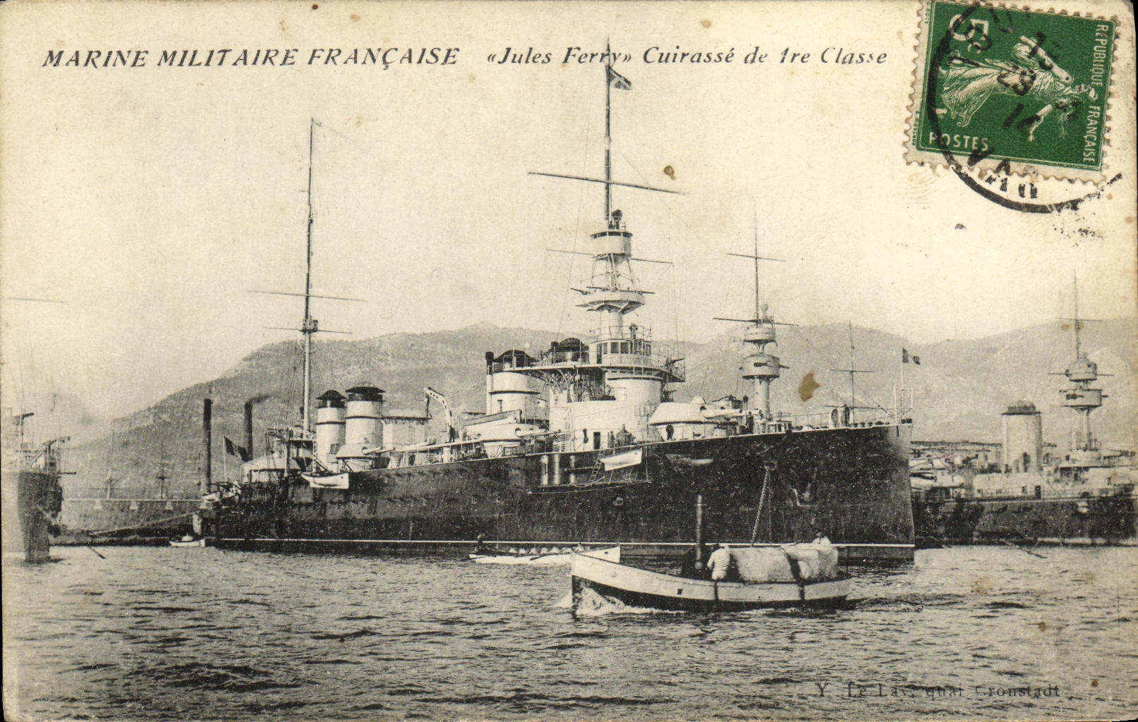 Marine Militaire Française — « Jules Ferry » Cuirassé de 1re Classe — Y. Le Lasse, quai Cronstadt