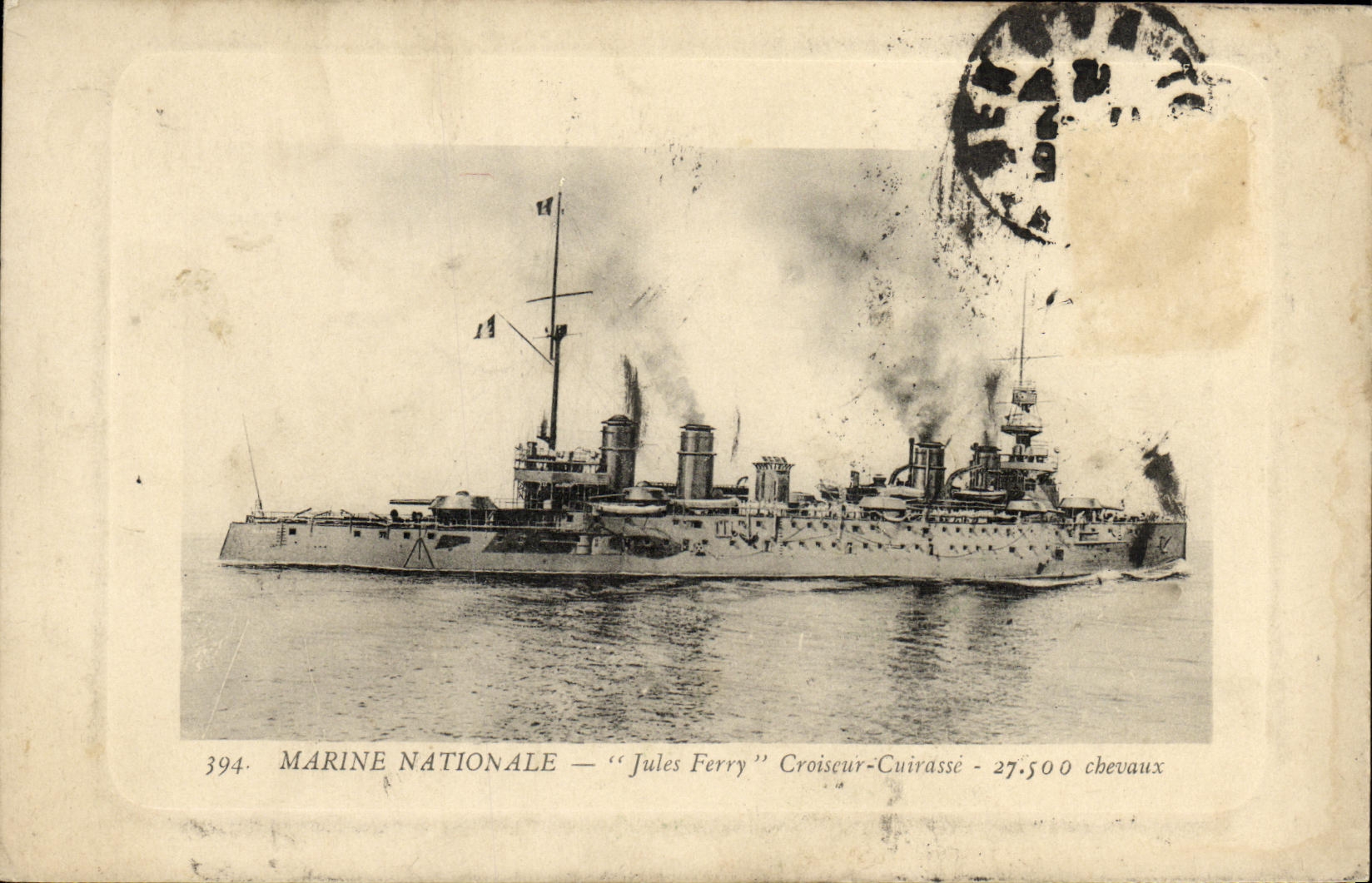 CPA Bateau Croiseur Cuirasse Jules Ferry 27500 tonnes