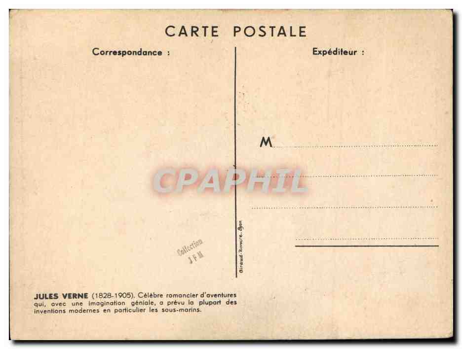 CPSM Bateau Jules VErne Ravitailleur de sous marins — Verso