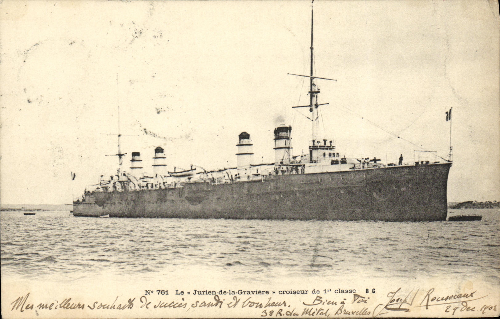 CPA Bateau Le Julien de la Graviere croiseur de 1ere classe