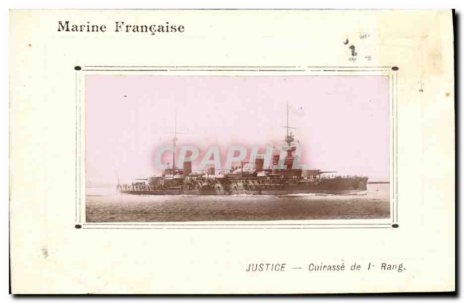 CPA Bateau Justice Cuirasse de 1er rang 