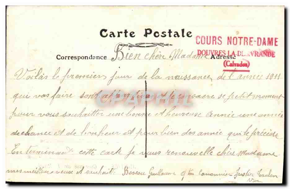 CPA Bateau Justice Cuirasse de 1er rang  — Verso